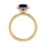 2.59 Ctw VS/SI1 Blue Sapphire and Diamond 14k Yellow Gold Engagement Ring (