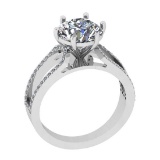 3.05 Ctw SI2/I1 Diamond Style Prong Set 18K White Gold Anniversary Ring