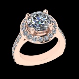 5.08 Ctw VS/SI1 Diamond 10k Rose Gold Engagement Ring (ALL DIAMOND ARE LAB