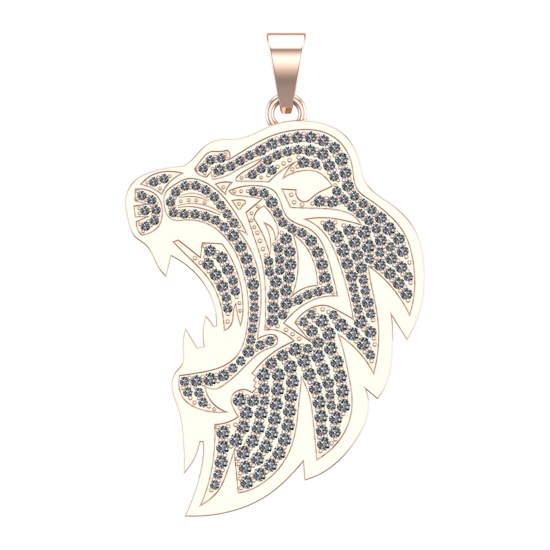 3.86 Ctw VS/SI1 Diamond 14k Rose Gold Creature them Pendant(ALL DIAMOND ARE