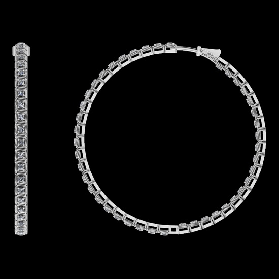 0.42 Ctw VS/SI1 Diamond 14K White Gold Hoop Earrings (ALL DIAMOND ARE LAB G
