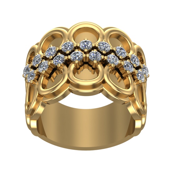 1.17 Ctw SI2/SI1 Diamond Prong Set 14k Yellow Gold Engagement Ring (ALL DIA