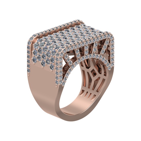 4.42 Ctw VS/SI1 Diamond 14k Rose Gold Engagement Ring (ALL DIAMOND ARE LAB