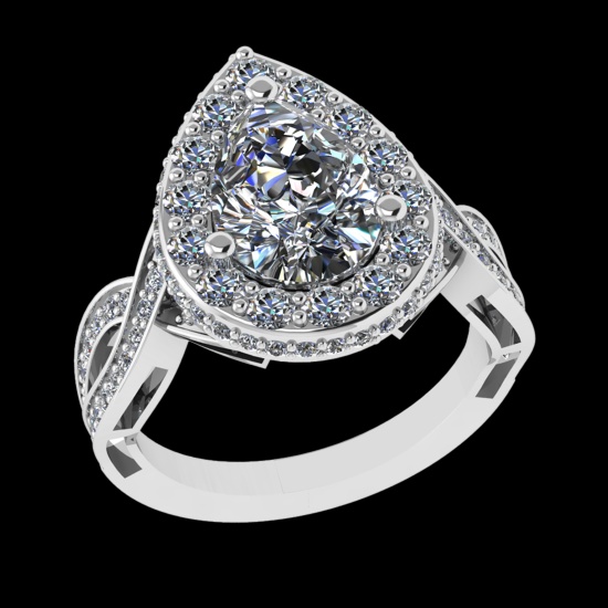 3.99 Ctw VS/SI1 Diamond 10K white Gold Engagement Ring (ALL DIAMOND ARE LAB