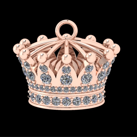 1.11 Ctw SI2/SI1 Diamond 10k Rose Gold Pandant (ALL DIAMOND ARE LAB GROWN )