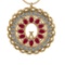 5.86 Ctw VS/SI1 Ruby and Diamond 14k Yellow Gold Pandant (ALL DIAMOND ARE L
