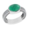 2.96 Ctw VS/SI1 Emerald and Diamond 14k white Gold Engagement Ring (ALL DIA