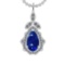 19.12 Ctw VS/SI1 Tanzanite and Diamond 14K White Gold Pendant
