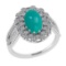 2.74 Ctw I2/I3 Emerald And Diamond 14K White Gold Engagement Ring