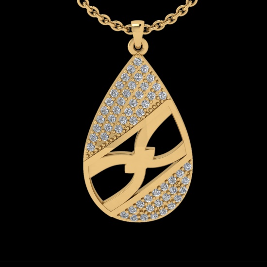 0.27 Ctw VS/SI1 Diamond 10k Yellow Gold Pandant (ALL DIAMOND ARE LAB GROWN)