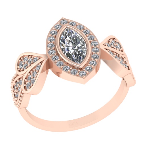 0.83 Ctw VS/SI1 Diamond 14K Rose Gold Engagement Ring