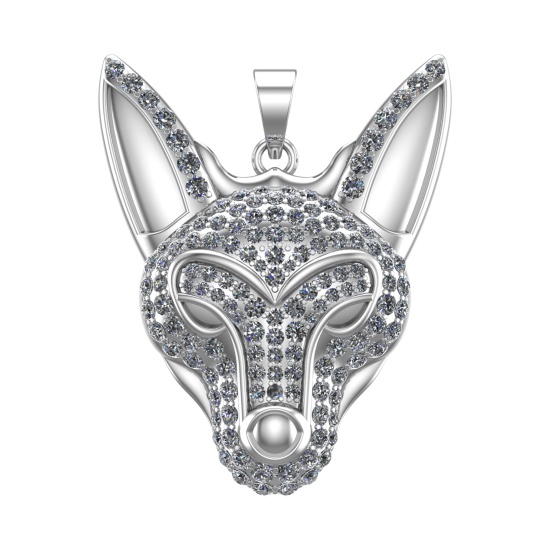 6.07 Ctw VS/SI1 Diamond 14k white Gold Animal Creature Theme Pendant (ALL D