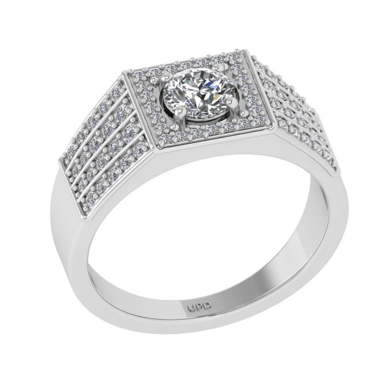 1.06 Ctw VS/SI1 Diamond 10K White Gold Engagement Ring (ALL DIAMOND ARE LAB