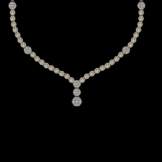 116.18 Ctw VS/SI1 Diamond 10K Yellow Gold Necklace Set (ALL DIAMOND ARE LAB
