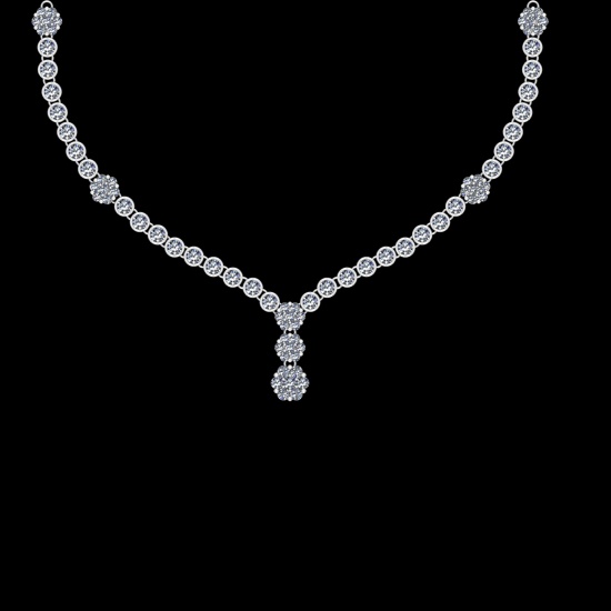 116.18 Ctw VS/SI1 Diamond 10K white Gold Necklace Set (ALL DIAMOND ARE LAB