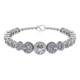 15.03 Ctw SI1/SI2 Diamond 14k white Gold Bracelet (ALL DIAMOND ARE LAB GROW