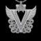0.36 Ctw VS/SI1 Diamond Prong Set 18K White Gold Letter theme ( V) Necklace