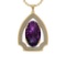 63.50 Ctw VS/SI1 Amethyst and Diamond Prong Set 14k Yellow Gold Pendant (AL
