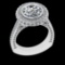 4.70 Ctw VS/SI1 Diamond Prong Set 18K White Gold Engagement Ring