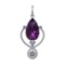 75.18 Ctw SI2/SI1 Amethyst and Diamond Prong Set 14k white Gold Pendant (AL