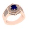 1.42 Ctw VS/SI1 Blue Sapphire and Diamond 14K Rose Gold Engagement Ring (AL