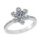 1.12 Ctw VS/SI1 Diamond 10K White Gold Engagement Halo Ring