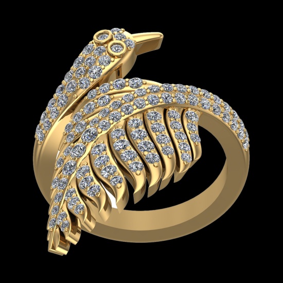 1.57 Ctw VS/SI1 Diamond Prong Set 10k Yellow Gold Engagement Ring (ALL DIAM