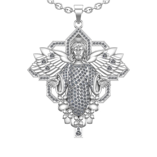 1.95 Ctw SI2/SI1 Diamond 14k white Gold Pendant (ALL DIAMOND ARE LAB GROWN)
