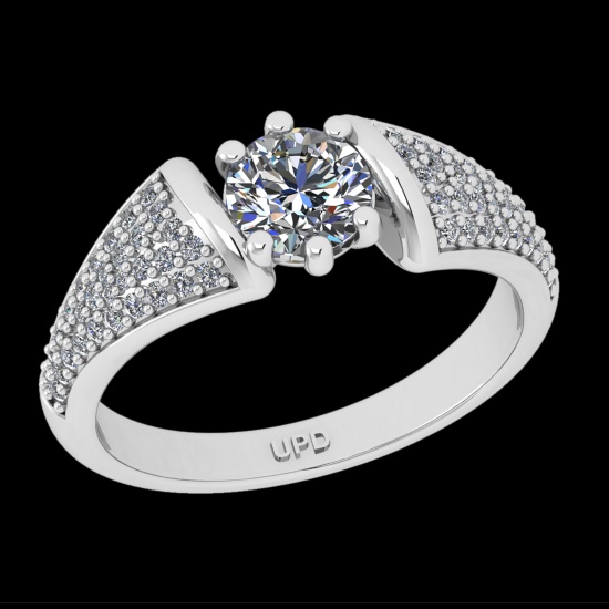 0.95 Ctw VS/SI1 Diamond Prong Set 10k white Gold Engagement Ring( (ALL DIAM