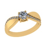 0.72 Ctw VS/SI1 Diamond 14k Yellow Gold Engagement Ring (ALL DIAMOND ARE LA