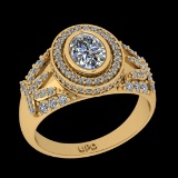 1.46 Ctw VS/SI1 Diamond 10k Yellow Gold Engagement Ring (ALL DIAMOND ARE LA