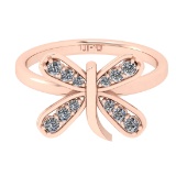 0.30 Ctw SI2/SI1 Diamond Prong Set 14k Rose Gold Engagement Ring (ALL DIAMO