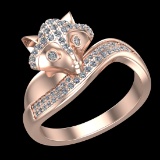 0.52 Ctw VS/SI1 Diamond 10k Rose Gold Engagement Ring ( (ALL DIAMOND ARE LA