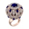17.72 Ctw VS/SI1 Blue Sapphire and Diamond 14k Rose Gold Engagement Ring(AL