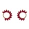 3.18 Ctw VS/SI1 Ruby And Diamond 14K Yellow Gold Earrings (ALL DIAMOND ARE