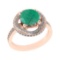 3.12 Ctw VS/SI1 Emerald and Diamond 14k Rose Gold Engagement Ring