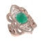 3.40 Ctw VS/SI1 Emerald and Diamond 14k Rose Gold Engagement Halo Ring (LAB