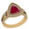 2.99 Ctw VS/SI1 Ruby And Diamond 14K Yellow Gold Cocktail Ring
