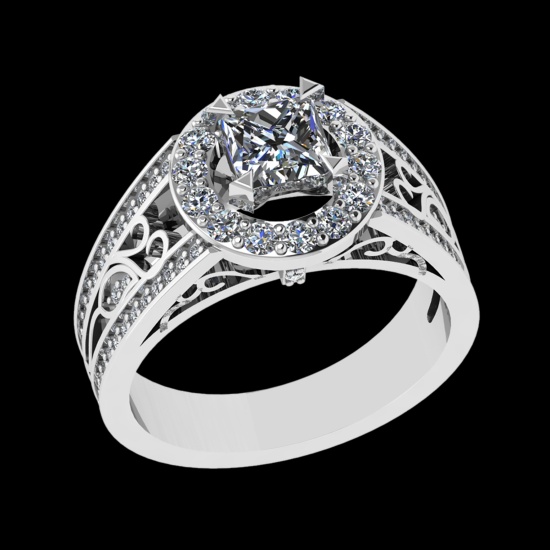 1.57 Ctw VS/SI1 Diamond 10k white Gold Engagement Ring (ALL DIAMOND ARE LAB