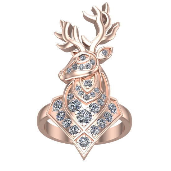1.25 Ctw VS/SI1 Diamond 14k Rose Gold Creature theme Ring (ALL DIAMOND ARE