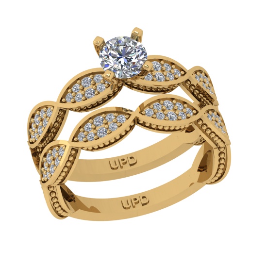 1.05 Ctw VS/SI1 Diamond Prong Set 14k Yellow Gold Engagement Ring (ALL DIAM