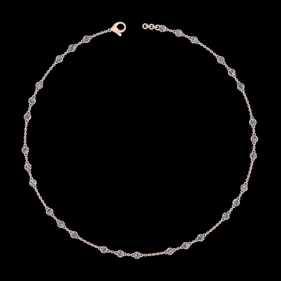 0.90 Ctw VS/SI1 Diamond 14K Rose Gold Yard Necklace (ALL DIAMOND ARE LAB GR