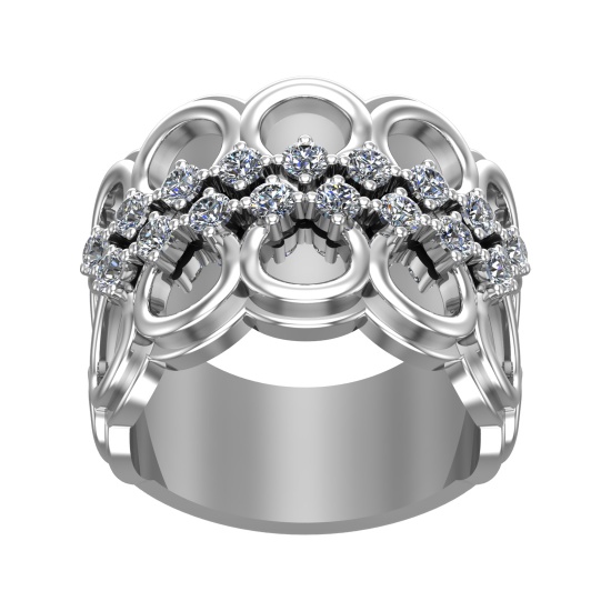 1.17 Ctw SI2/SI1 Diamond Prong Set 14k white Gold Engagement Ring (ALL DIAM