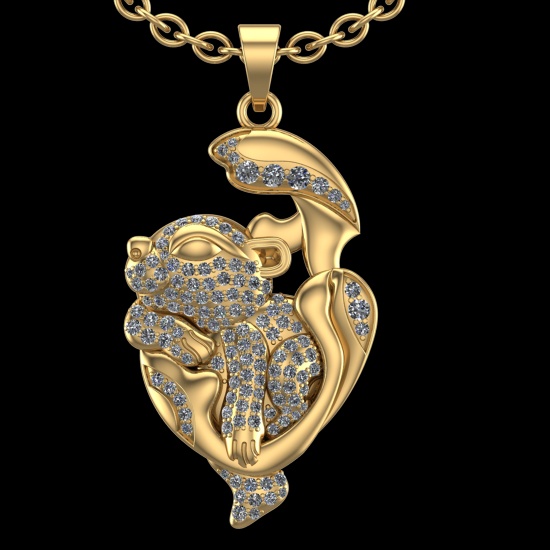 1.63 Ctw VS/SI1 Diamond 10k Yellow Gold Pandant (ALL DIAMOND ARE LAB GROWN)