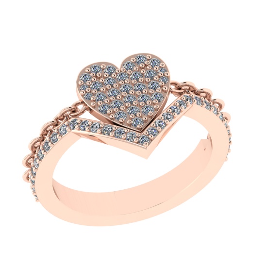 0.63 Ctw VS/SI1 Diamond 14k Rose Gold Engagement Ring (ALL DIAMOND ARE LAB