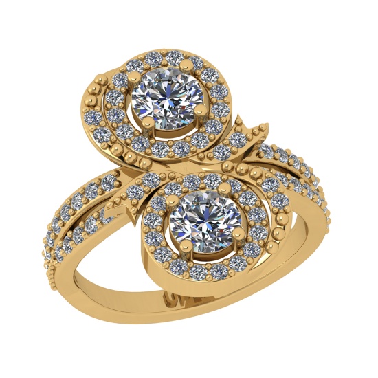 1.72 Ctw VS/SI1 Diamond 10k Yellow Gold Engagement Ring (ALL DIAMOND ARE LA