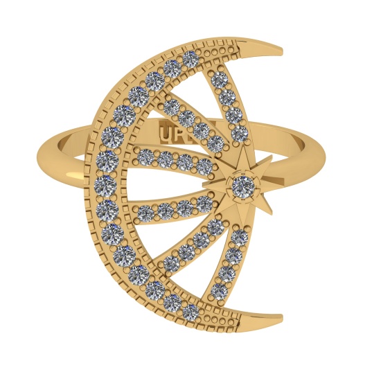 0.62 Ctw SI2/SI1 Diamond Prong Set 14k Yellow Gold Engagement Ring (ALL DIA