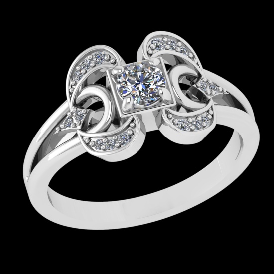 0.34 Ctw VS/SI1 Diamond Prong Set 10k white Gold Engagement Ring( (ALL DIAM
