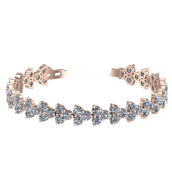13.26 Ctw SI1/SI2 Diamond 14k Rose Gold Bracelet (ALL DIAMOND ARE LAB GROWN