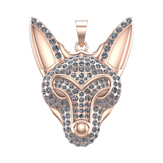 6.07 Ctw VS/SI1 Diamond 14k Rose Gold Animal Creature Theme Pendant (ALL DI